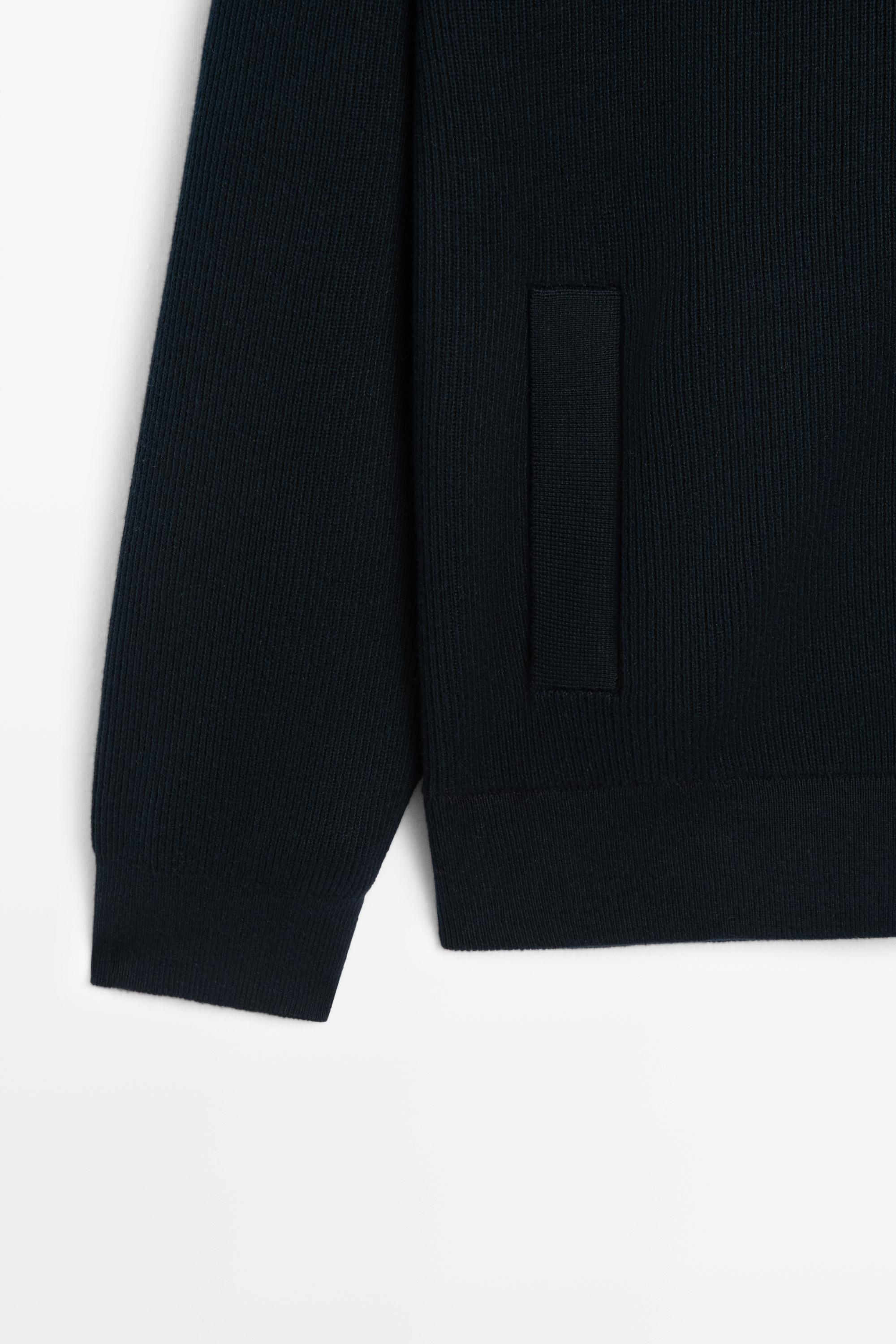 Cardigan en maille 100 % coton à col polo
